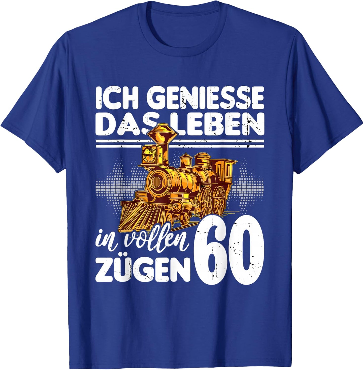 with German Text "Ich geniesse das Leben 60 Jahre alt" (Ich geniesse das Life 60 Jahre, black T-Shirt - T-Shirt | Royal