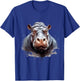 Hippo Portrait Hippopotamus Motif Wildlife Splash Artwork T-Shirt - T-Shirt | Royal