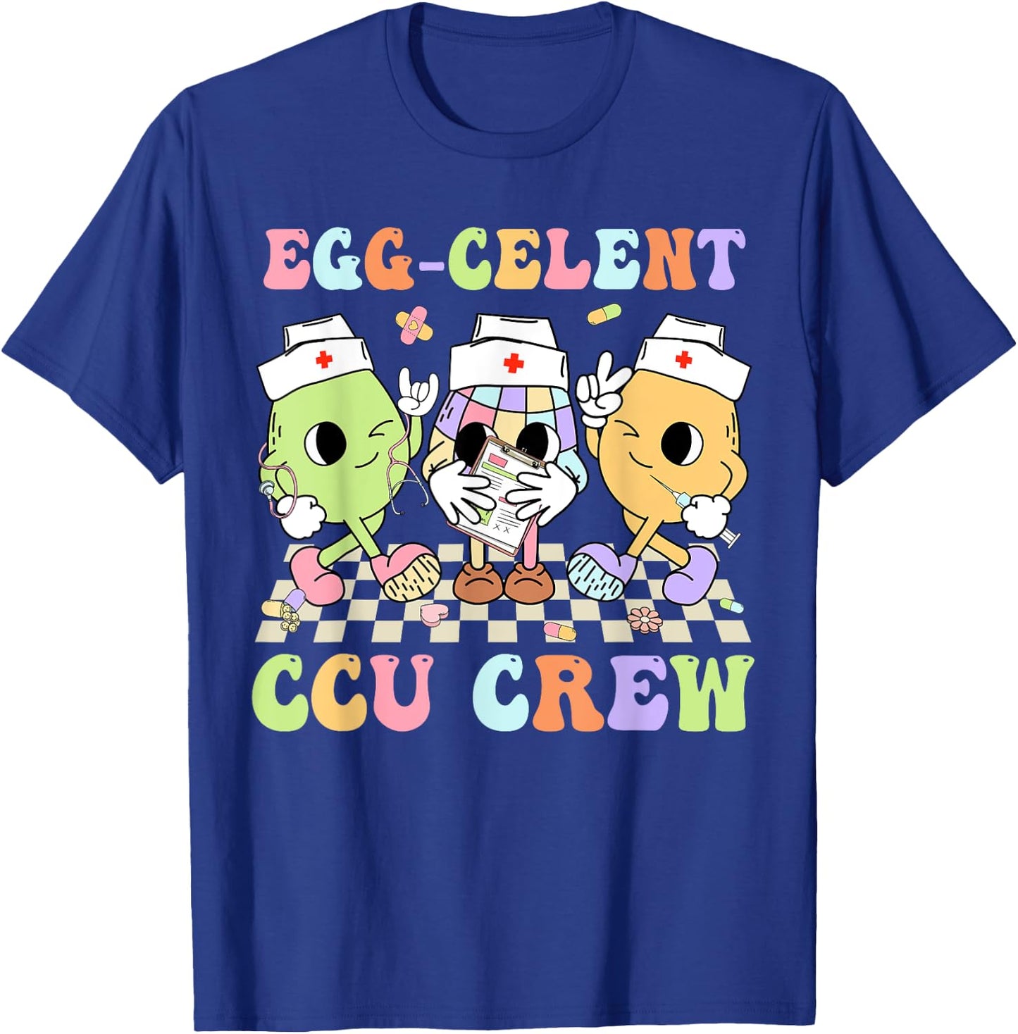 Egg-Celent CCU Crew Eggs Nurse Nursing Easter Day Men Women T-Shirt - T-Shirt | Royal