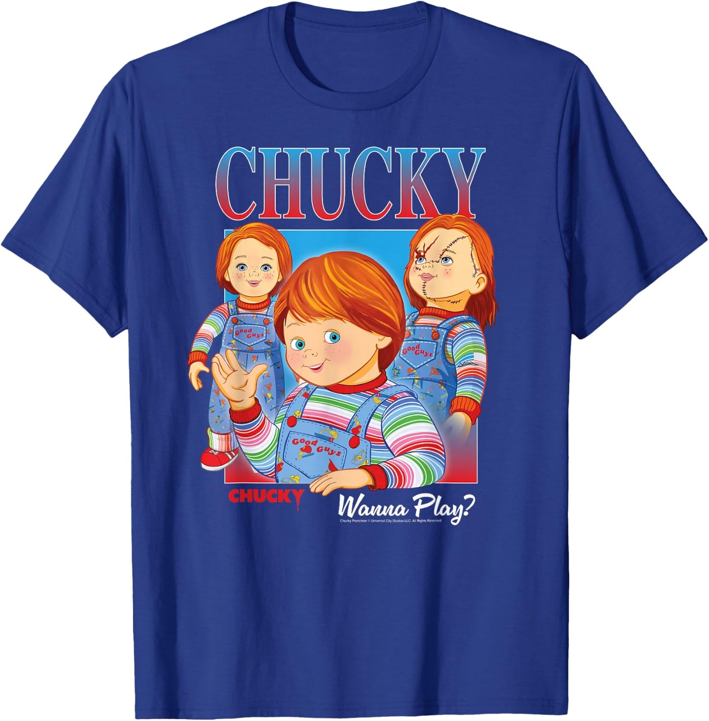 Chucky Wanna Play Vintage , Black, S T-Shirt - T-Shirt | Royal