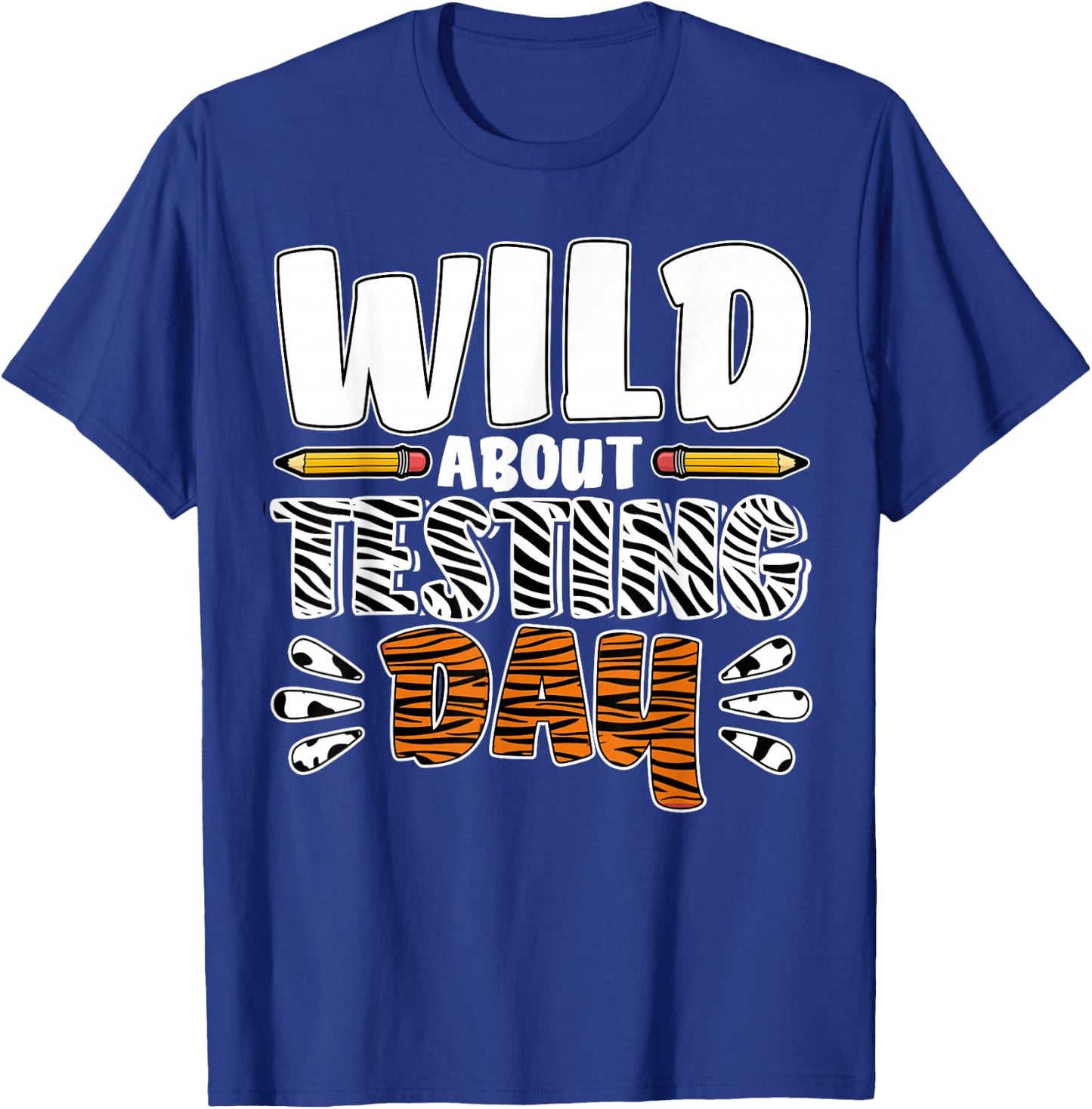 Wild About Testing Day Women Leopard Teacher Test Day T-Shirt - T-Shirt | Royal