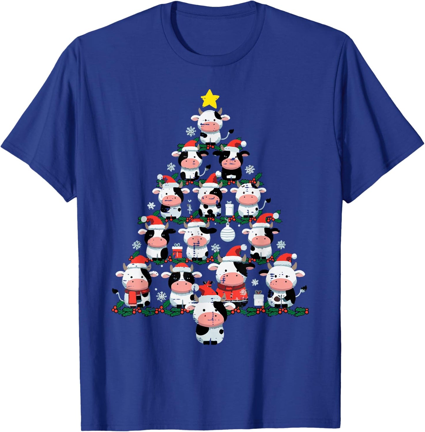 Cows Christmas Tree Xmas Farm Animal Toddler Boys Girls Kids T-Shirt - T-Shirt | Royal