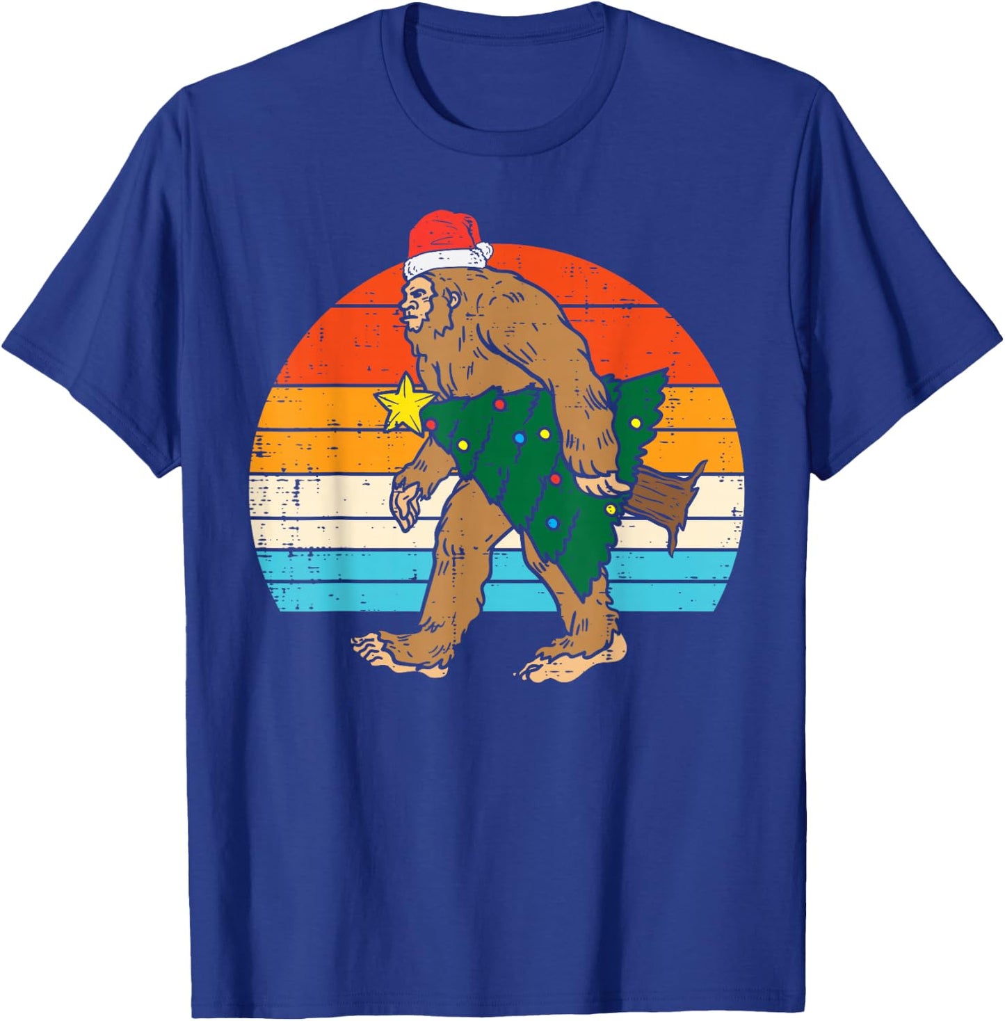 Bigfoot Sasquatch Christmas Tree Funny Xmas Men T-Shirt - T-Shirt | Royal