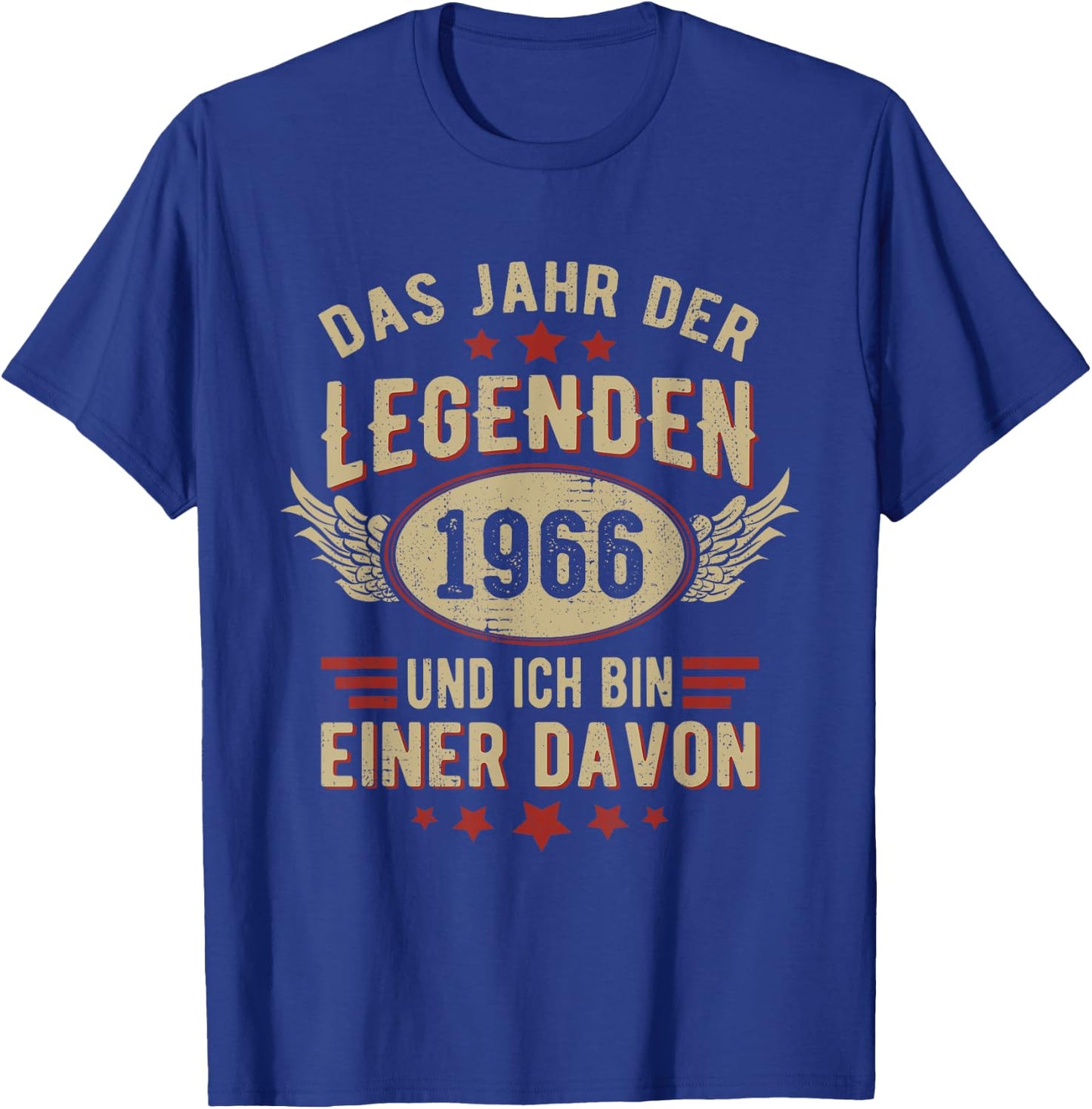 1966 Year of Legends Vintage 1966 Birthday Retro , black T-Shirt - T-Shirt | Royal