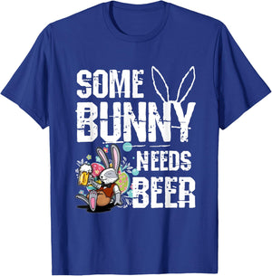 Some Bunny Needs Beer Funny Easter T-Shirt - T-Shirt | Royal