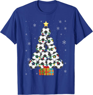 Soccer Christmas Tree Xmas Player Boys Girls Men Women Kids T-Shirt - T-Shirt | Royal