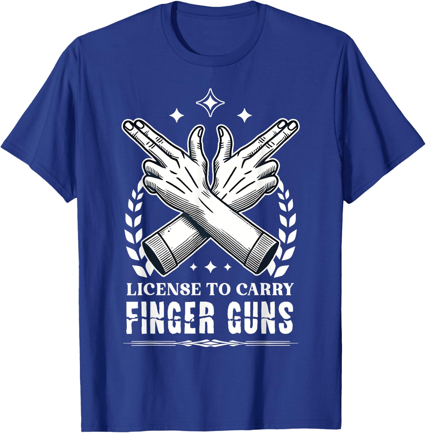 License to Carry Finger Guns T-Shirt - T-Shirt | Royal