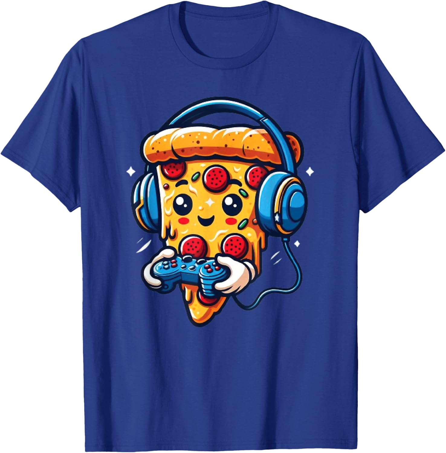 Gamer Pizza Video Gaming Funny Food Men Boys Kids Teen Youth T-Shirt - T-Shirt | Royal