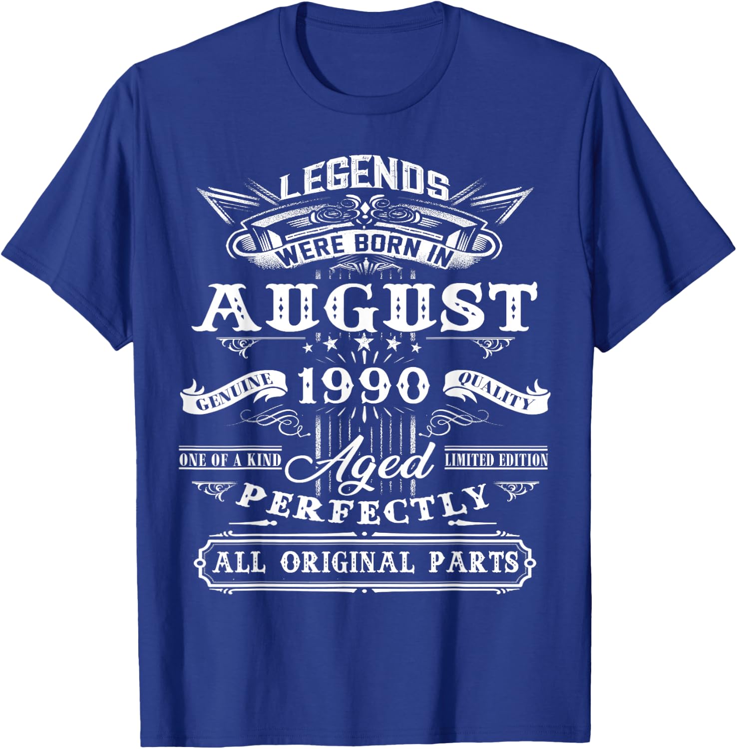 Legend Born In August 1990 35th Birthday 35 Years Old T-Shirt - T-Shirt | Royal