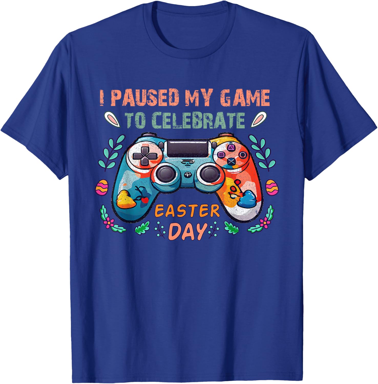 Happy Easter Day Bunny Egg Gift Gaming Lover Boys Girls Teen T-Shirt - T-Shirt | Royal