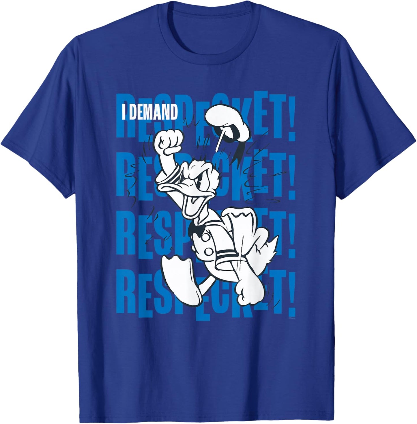 Disney Donald Duck 90th Anniversary I Demand Respect! Retro T-Shirt - T-Shirt | Royal