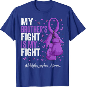 Purple Ribbon Brother Hodgkins Lymphoma Awareness T-Shirt - T-Shirt | Royal
