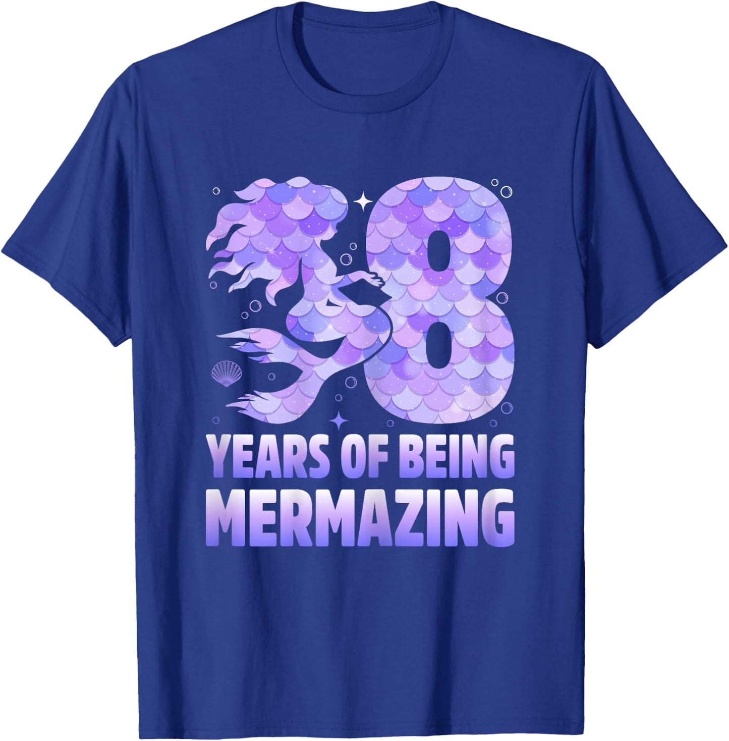 8 Years Of Being Mermazing Mermaid 8th Birthday Girls T-Shirt - T-Shirt | Royal