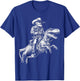 Funny Cowboy Riding Dinosaur Graphic T-Shirt - T-Shirt | Royal