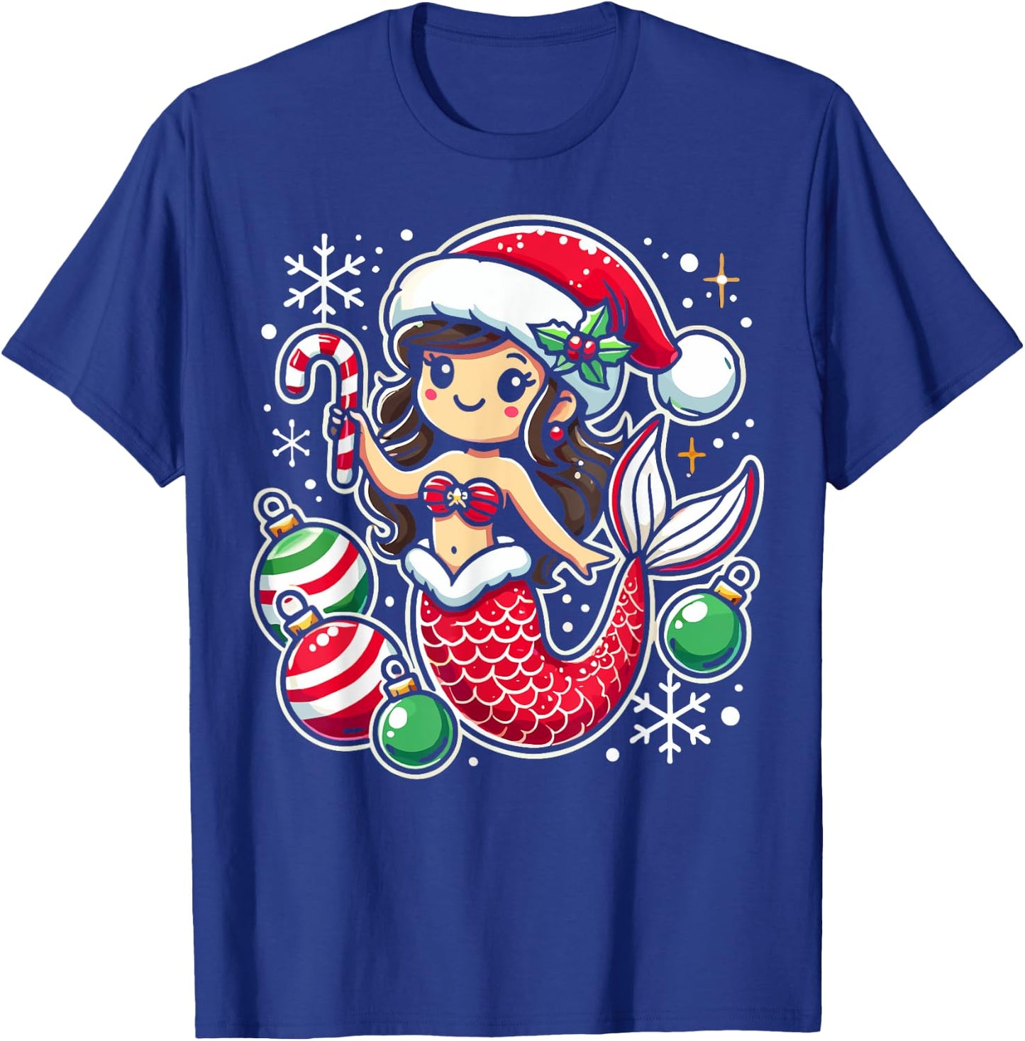 Girls Mermaid Christmas Pajamas T-Shirt - T-Shirt | Royal