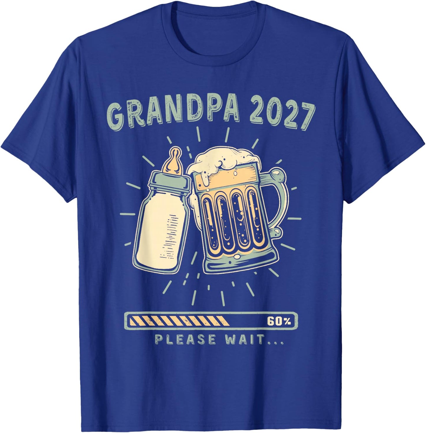 Soon Grandpa 2027 Please Wait Baby Reveal Loading T-Shirt - T-Shirt | Royal