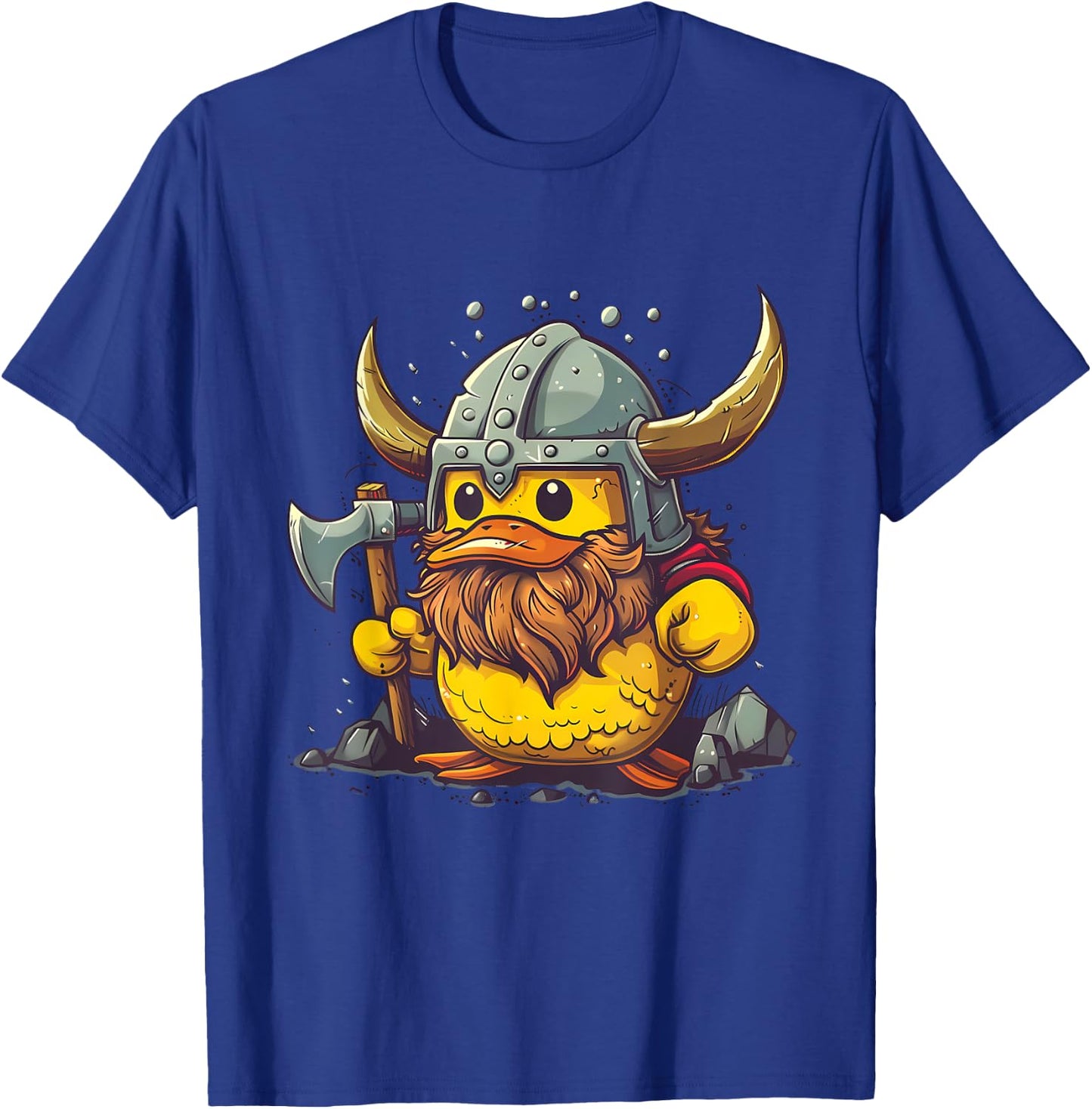 Viking Duck Rubber Duck Lover Viking Helmet Rubber Duck T-Shirt - T-Shirt | Royal