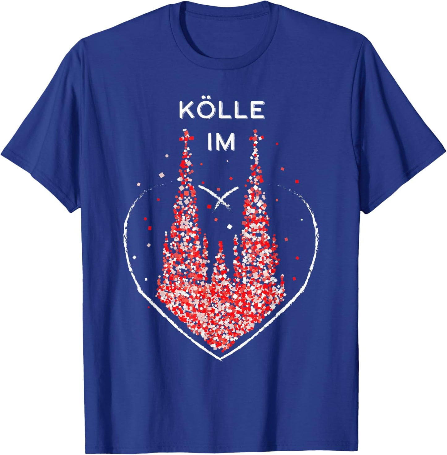 Cologne in the Heart Cologne Cathedral Carnival Red White Kölsch Carnival, black, s T-Shirt - T-Shirt | Royal