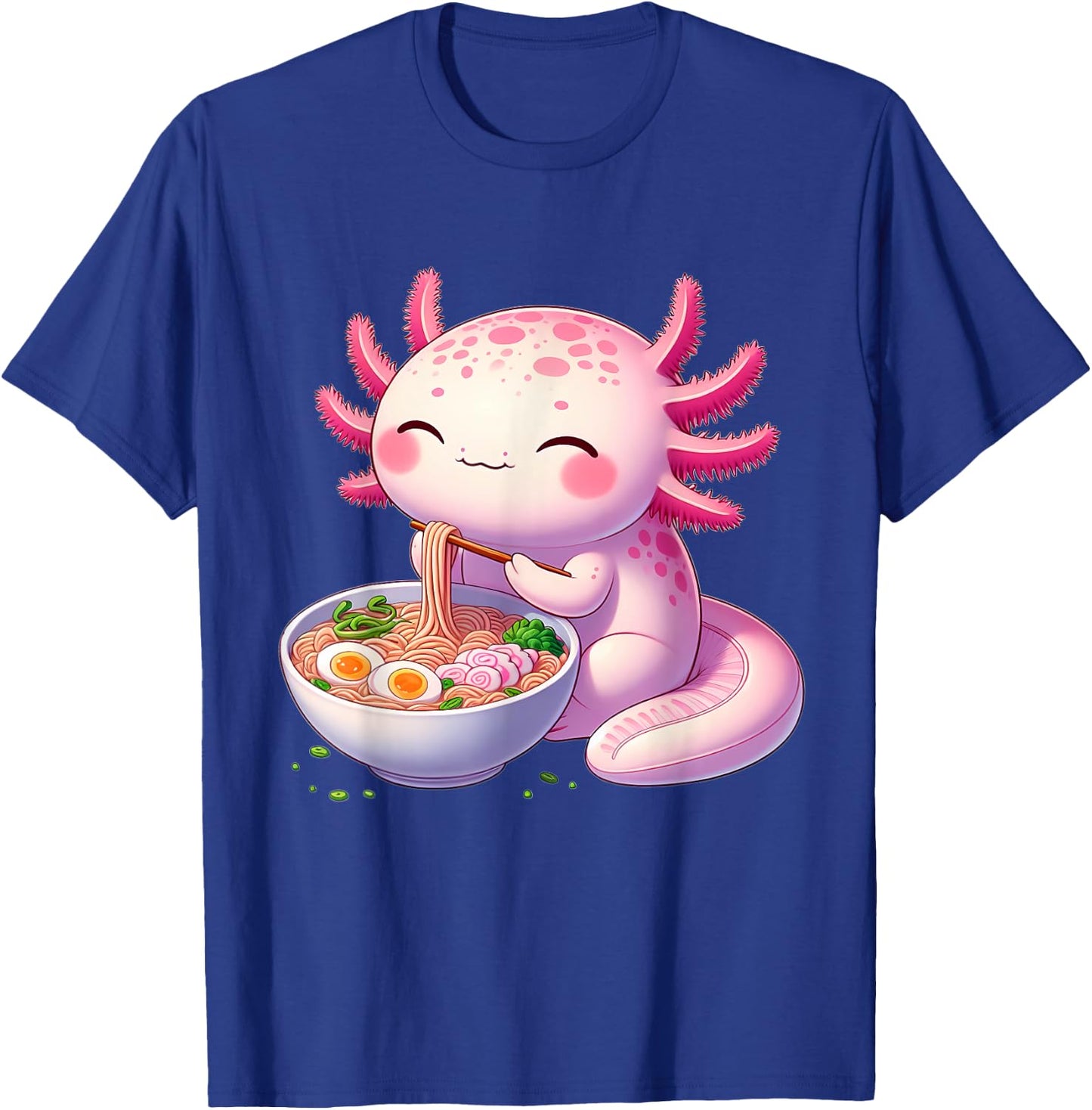 Anime Kawaii Axolotl Food Ramen Noodles Kids Teen Girls Boy , black T-Shirt - T-Shirt | Royal