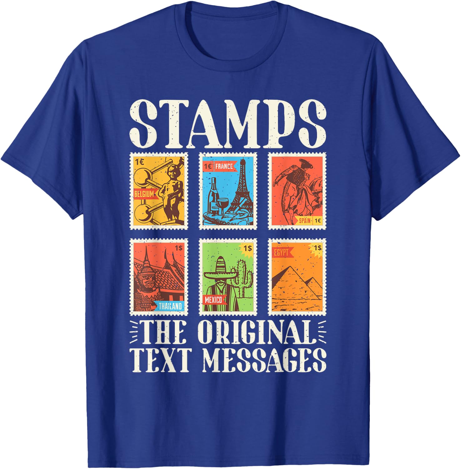 Stamps the original Text Messages Stamp Collector T-Shirt - T-Shirt | Royal
