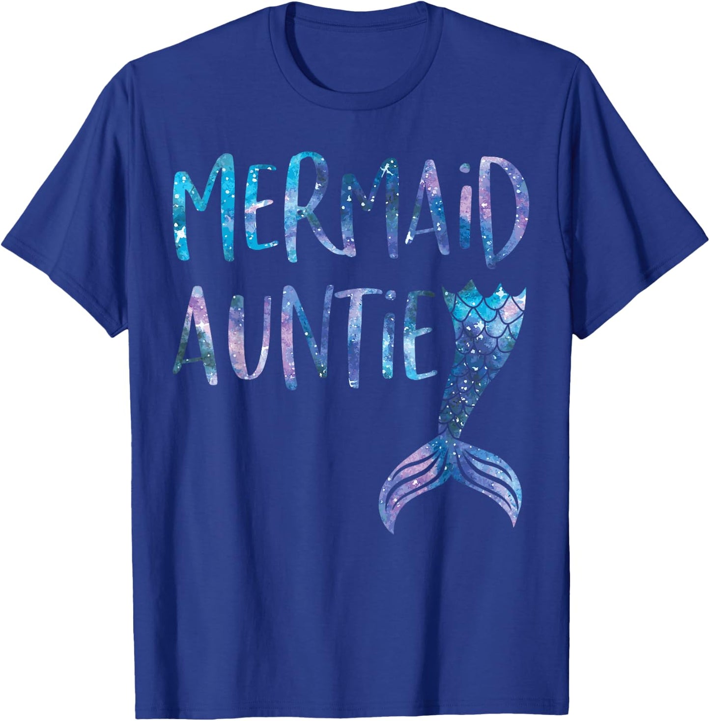 Mermaid Auntie Tail Matching Mermaid Squad Birthday Party T-Shirt - T-Shirt | Royal