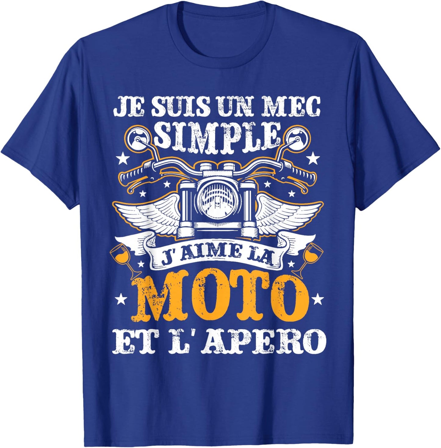 Je Suis Un Mec Simple J'aime La Moto Et L'apero , Black, S T-Shirt - T-Shirt | Royal