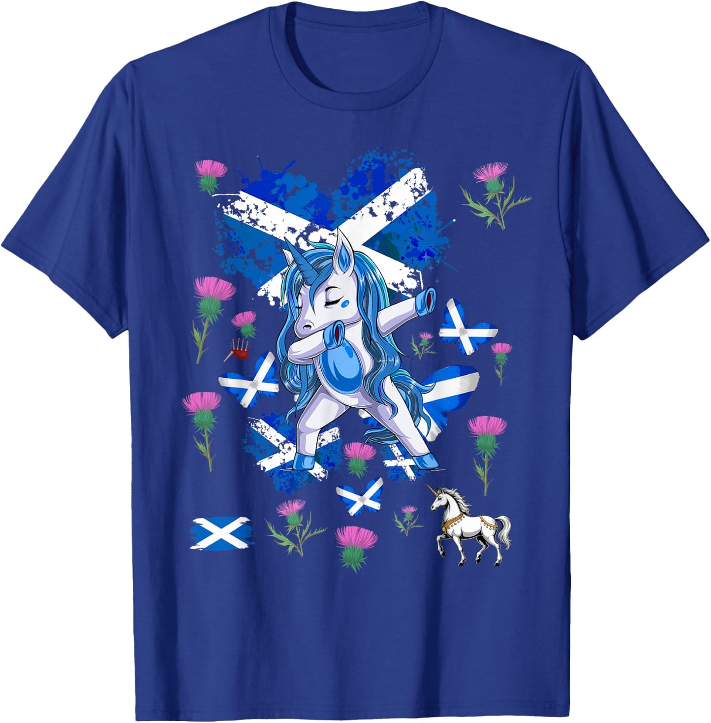 Scottish Unicorn Outfit Idea For Kids Scotland Themed T-Shirt - T-Shirt | Royal