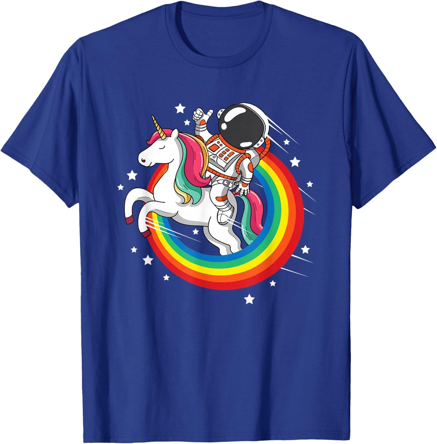 Astronaut Unicorn Space Galaxy Magical Rainbow T-Shirt - T-Shirt | Royal