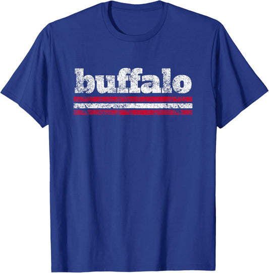 Buffalo New York Vintage Weathered Throwback T-Shirt - T-Shirt | Royal