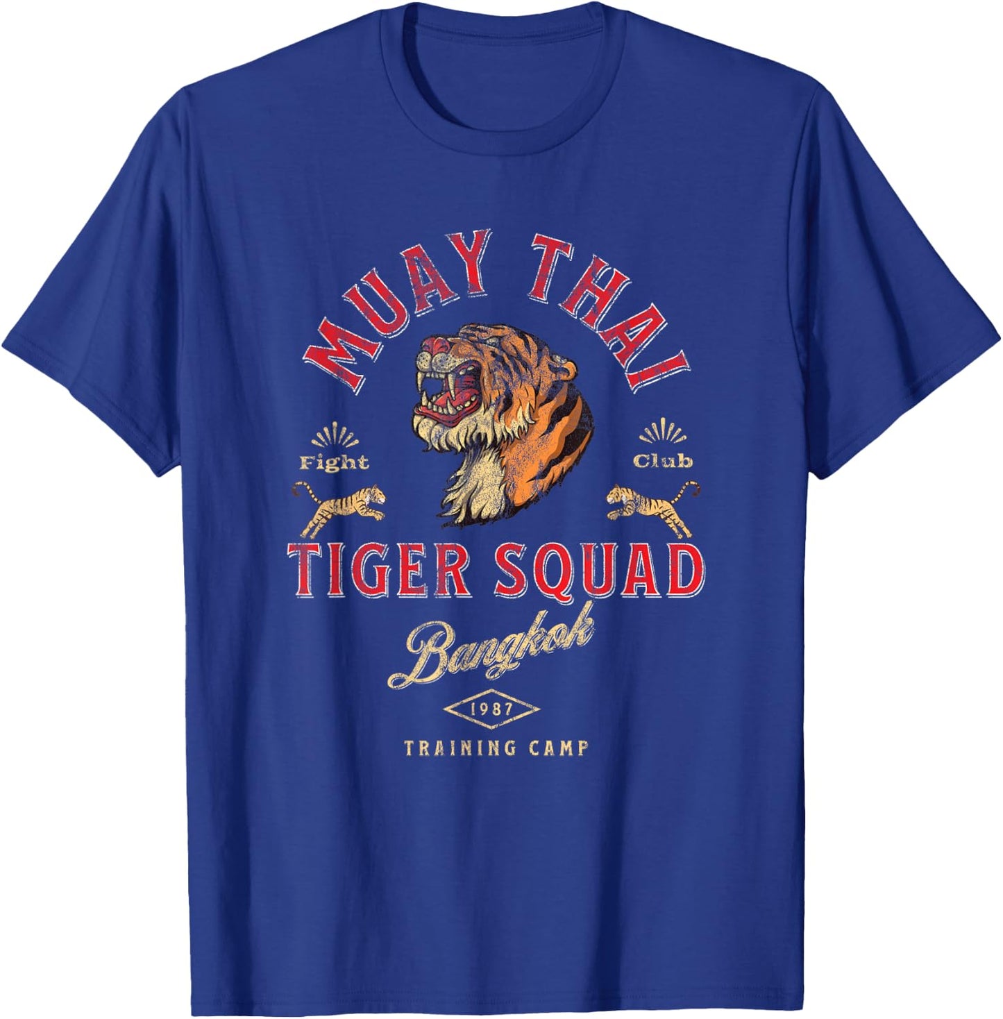 Muay Thai Tiger Squad Bangkok Retro Vintage T-Shirt - T-Shirt | Royal