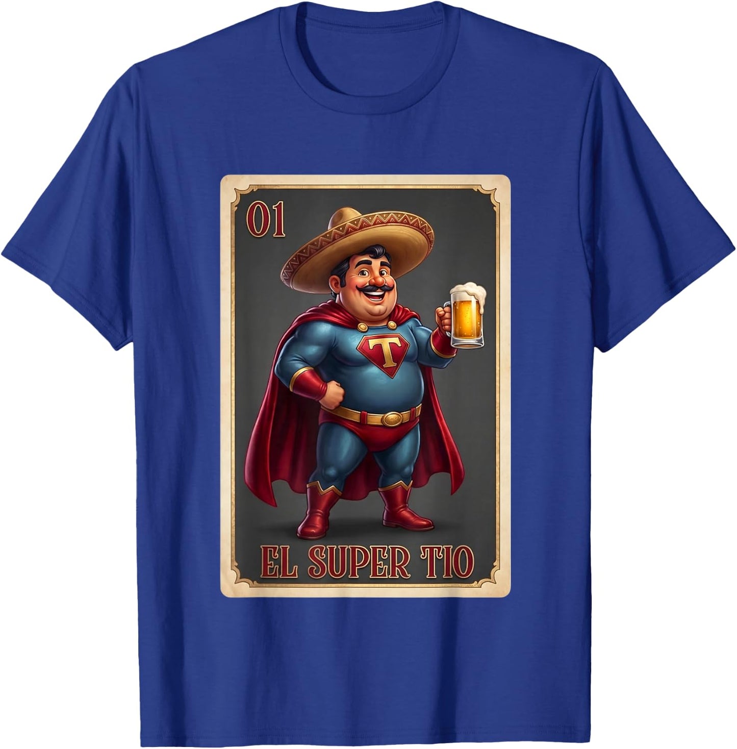Mexican Uncle Drinking Lover TIO El TIO Mexican Bingo T-Shirt - T-Shirt | Royal