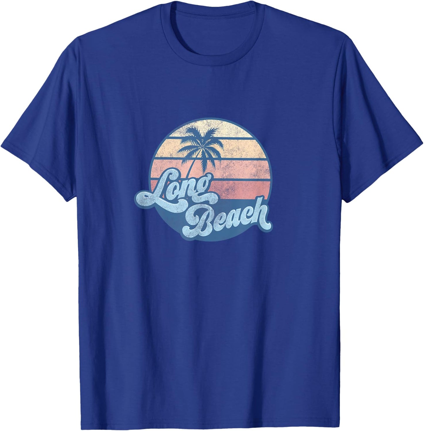 Long Beach California CA T Shirt Vintage 70s Surfer Women Girls Kids T-Shirt - T-Shirt | Royal
