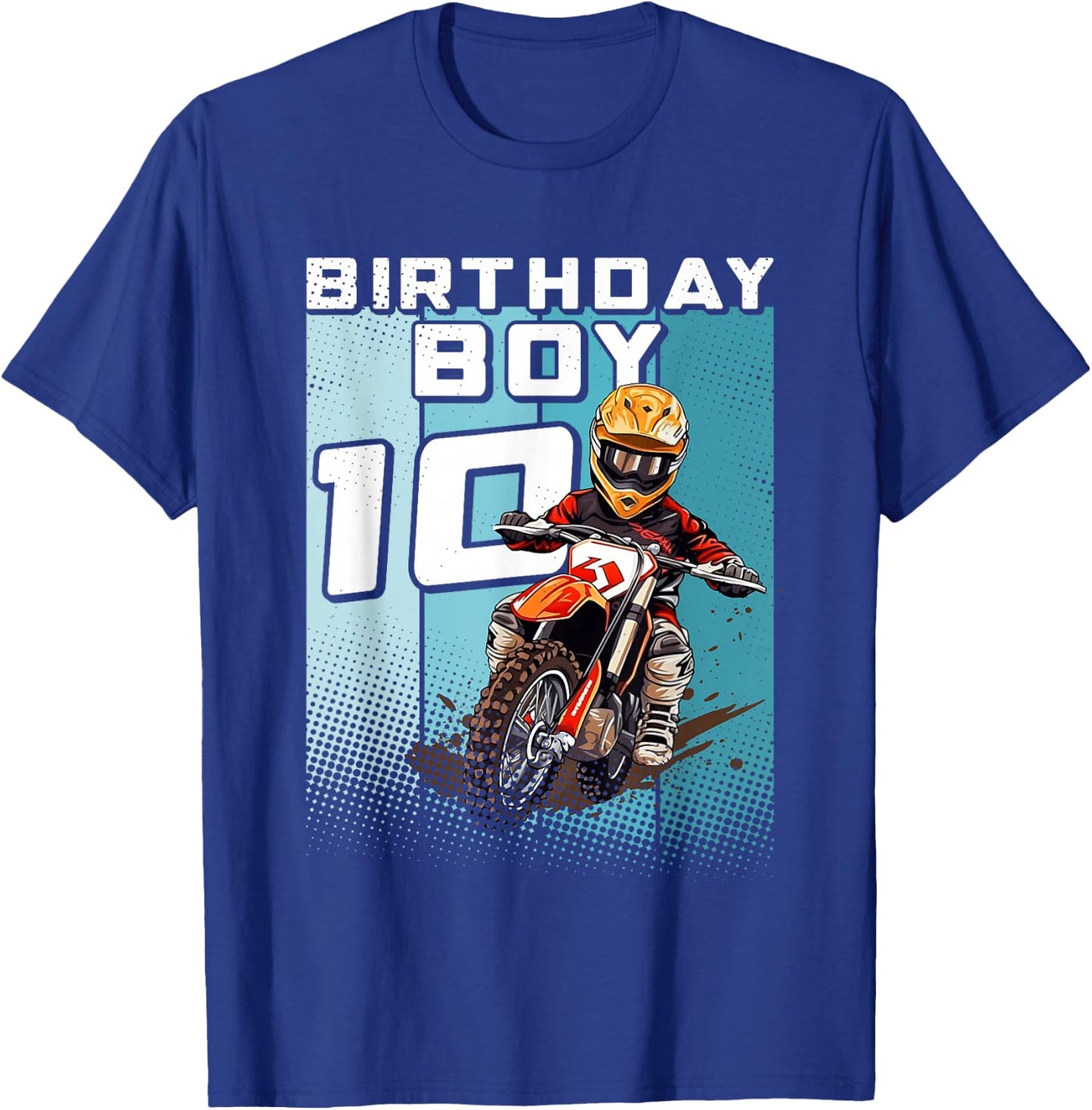 Bday 10 Dirt Bike Geburtstag Junge 10 Motocross MX 10. Geburtstag T-Shirt - T-Shirt | Royal