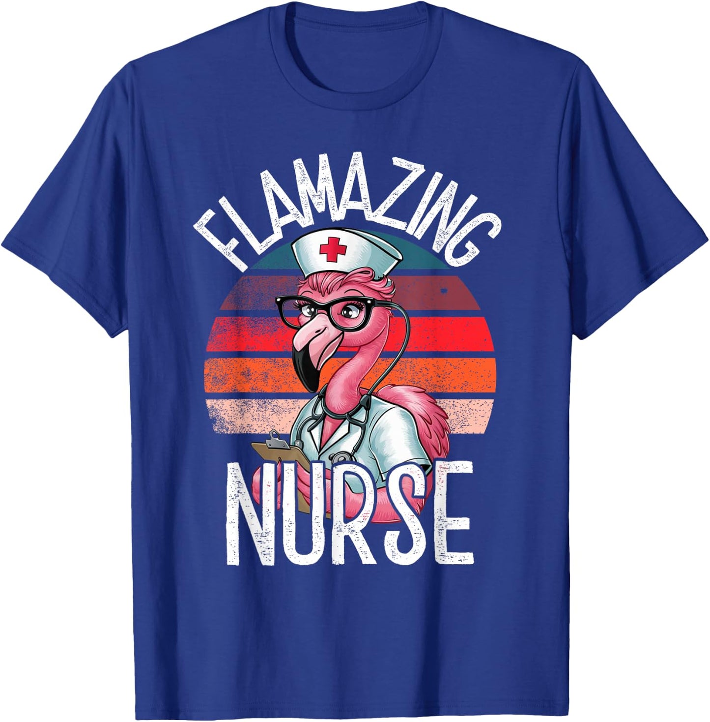 Nurse Designs by MCG.Co Funny Flamingo Lover Nurse Day Appreciation T-Shirt - T-Shirt | Royal
