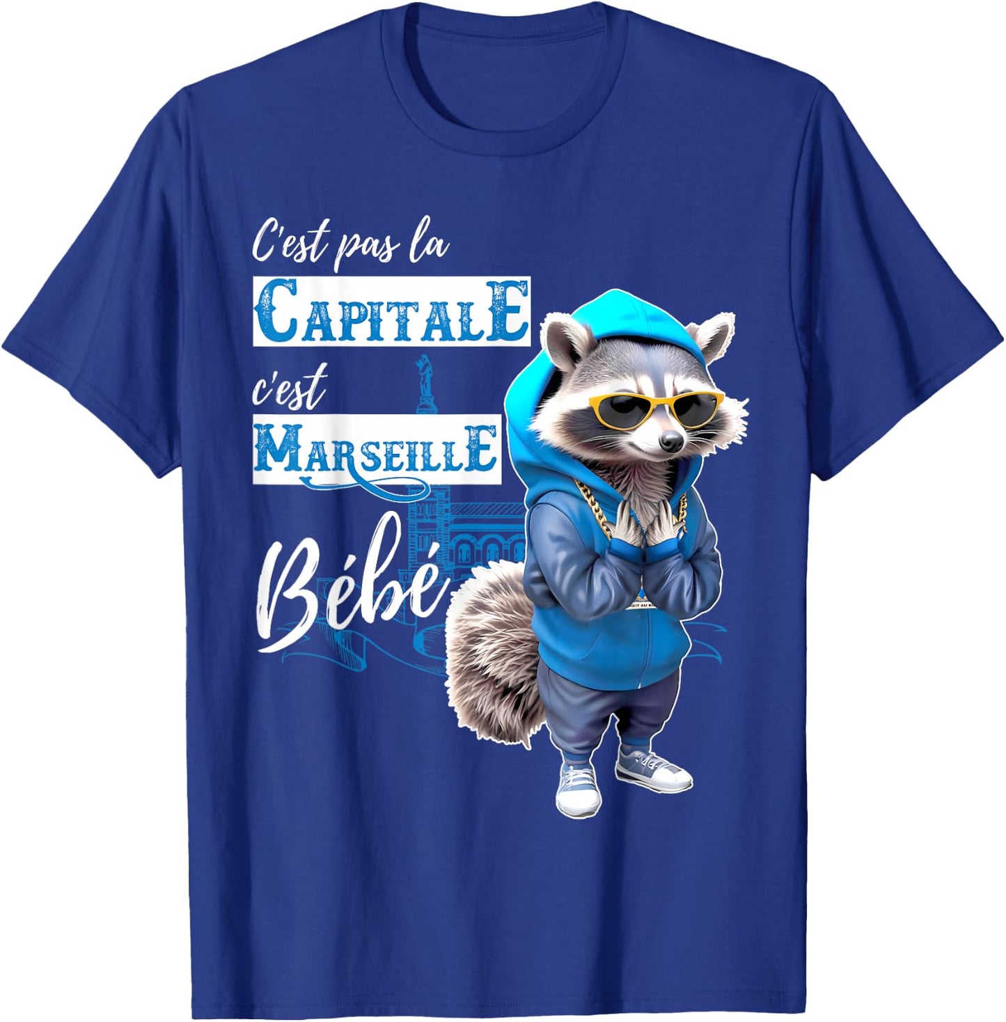 Fan C'est Marseille Baby Funny Raccoon Rap , Black, S T-Shirt - T-Shirt | Royal