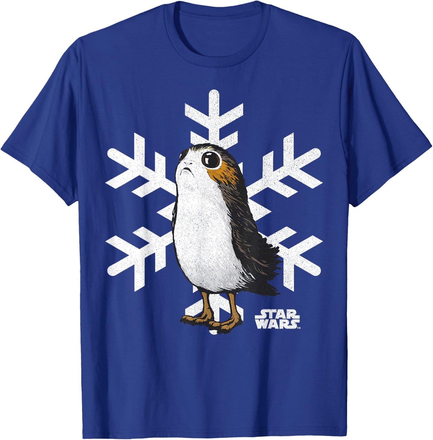 Star Wars Porg Snowflake Christmas Holiday Graphic T-Shirt - T-Shirt | Royal