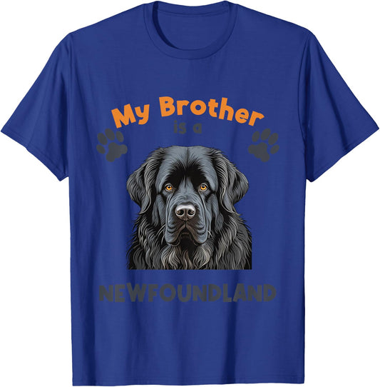 Kids My Brother Is A Newfoundland Cute Dog Breed T-Shirt - T-Shirt | Royal