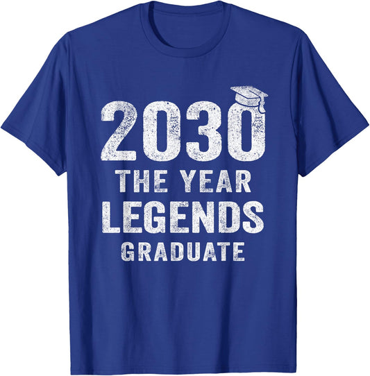 Senior 2030 The Year Legends Graduate Class of 2030 T-Shirt - T-Shirt | Royal