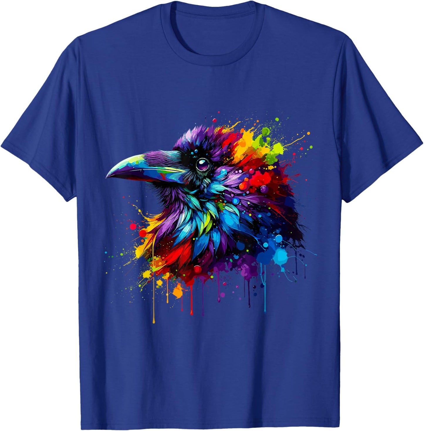 Splash Art Crow Raven Crows T-Shirt - T-Shirt | Royal