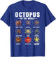 Octopus Of The World Shirt Sea Animal Educational Octopus T-Shirt - T-Shirt | Royal
