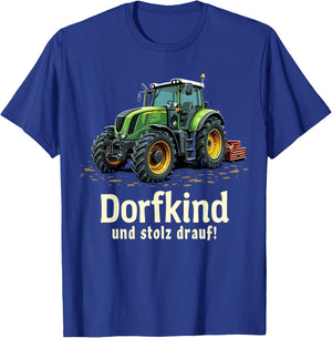 Dorfkind und stolz drauf Farmer Tractor Saying , black T-Shirt - T-Shirt | Royal