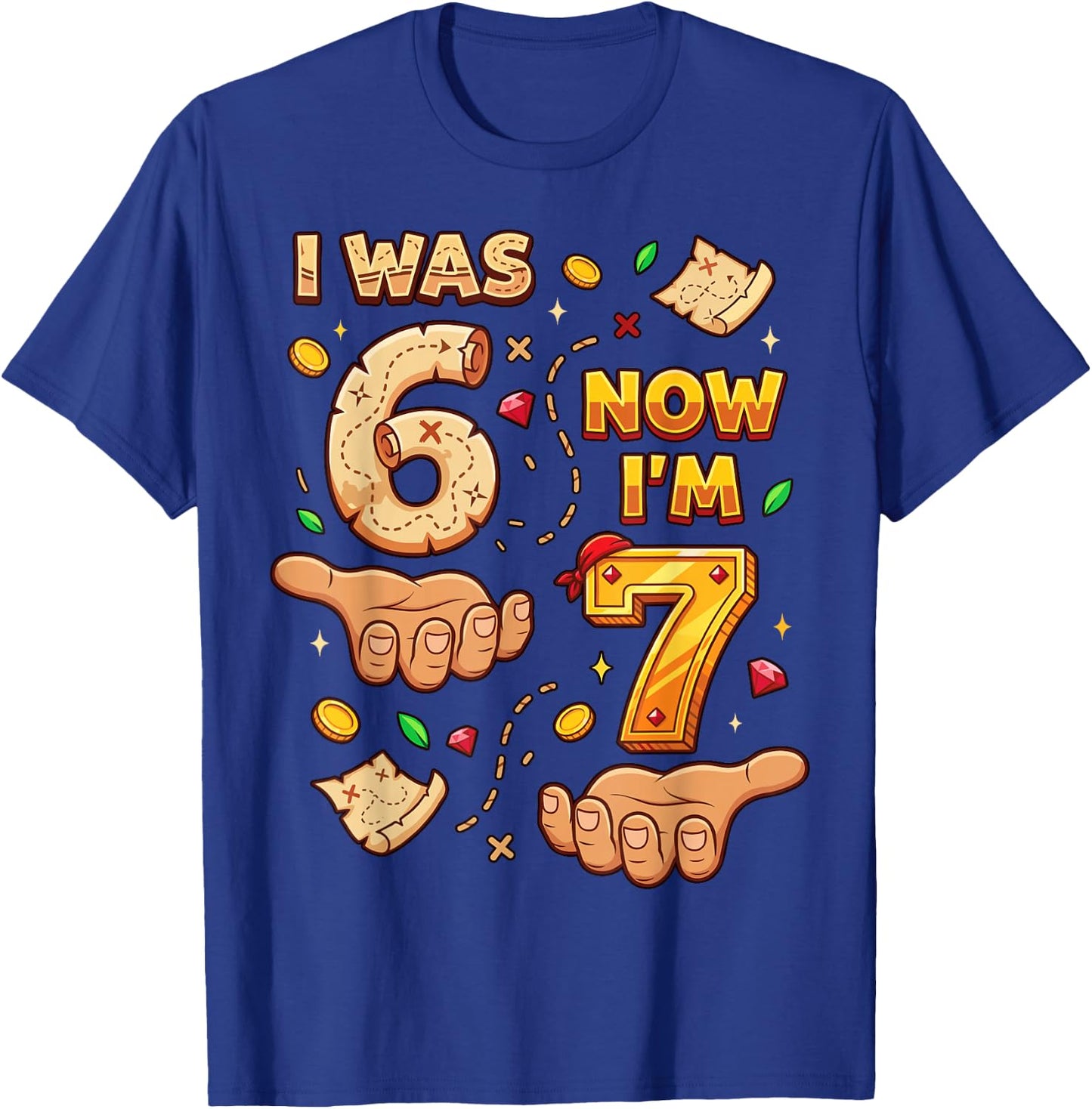 I was 6 Now I'm 7 7th Birthday 6 7 Birthday Boys T-Shirt - T-Shirt | Royal