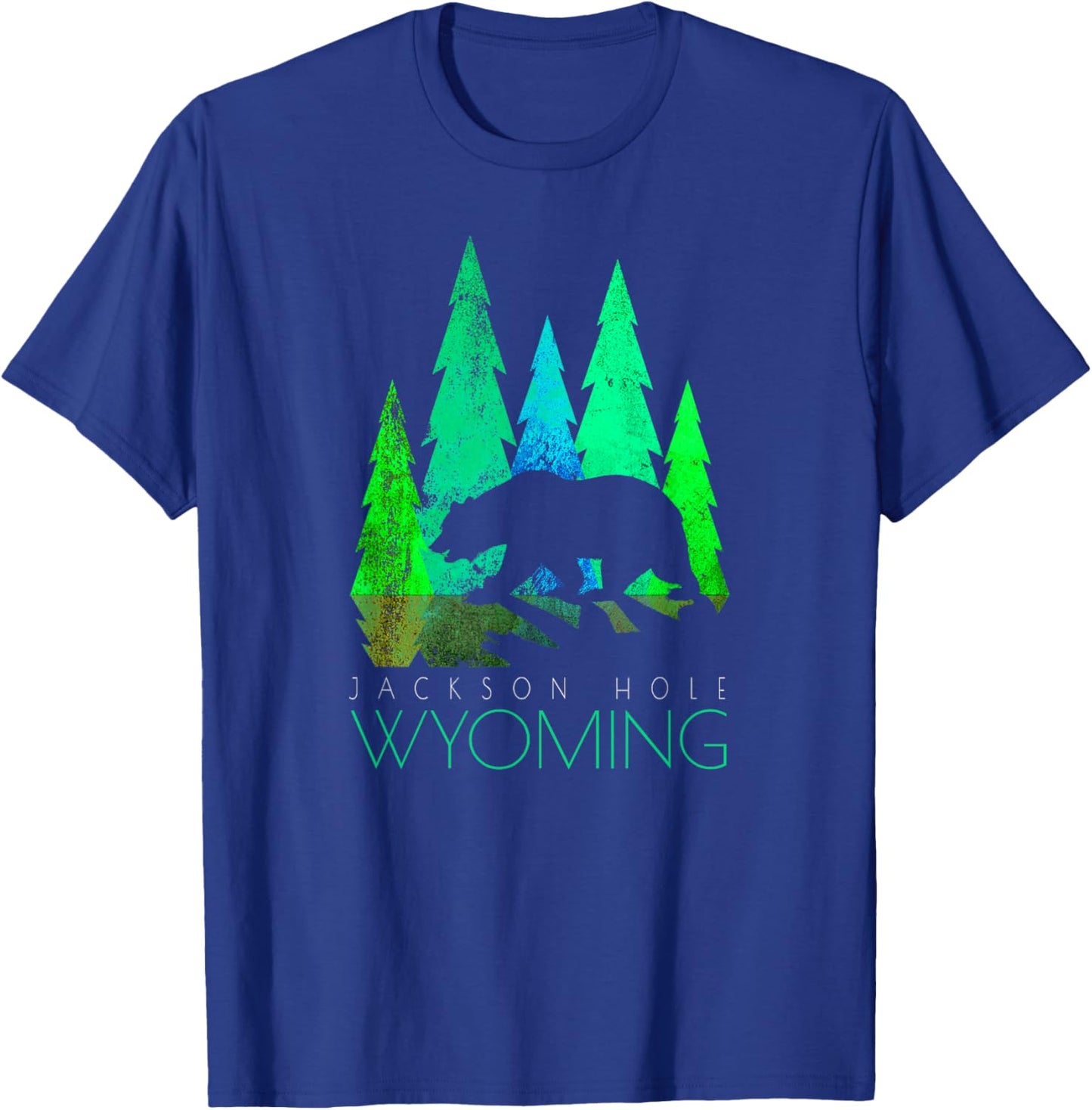 Jackson Hole - Wyoming - Bear and Trees - Jackson Hole T-Shirt - T-Shirt | Royal