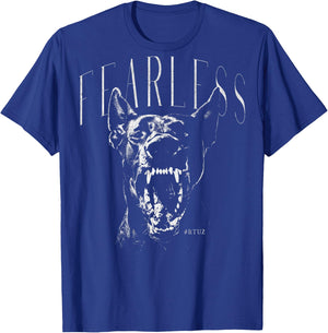 Back Print Streetwear Fashion Vintage Women Men Dog Doberman T-Shirt - T-Shirt | Royal