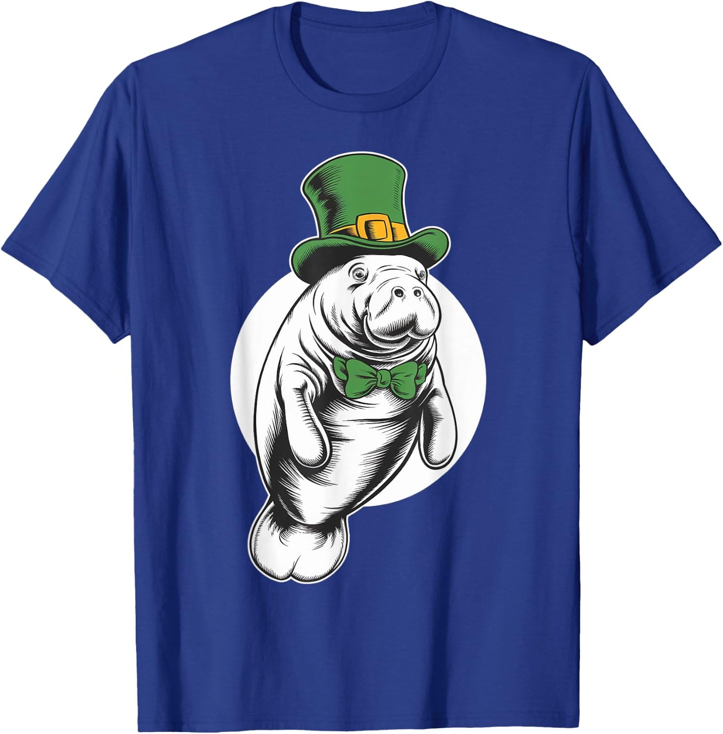 Green Manatee shamrock on St Patricks Day Manatee T-Shirt - T-Shirt | Royal