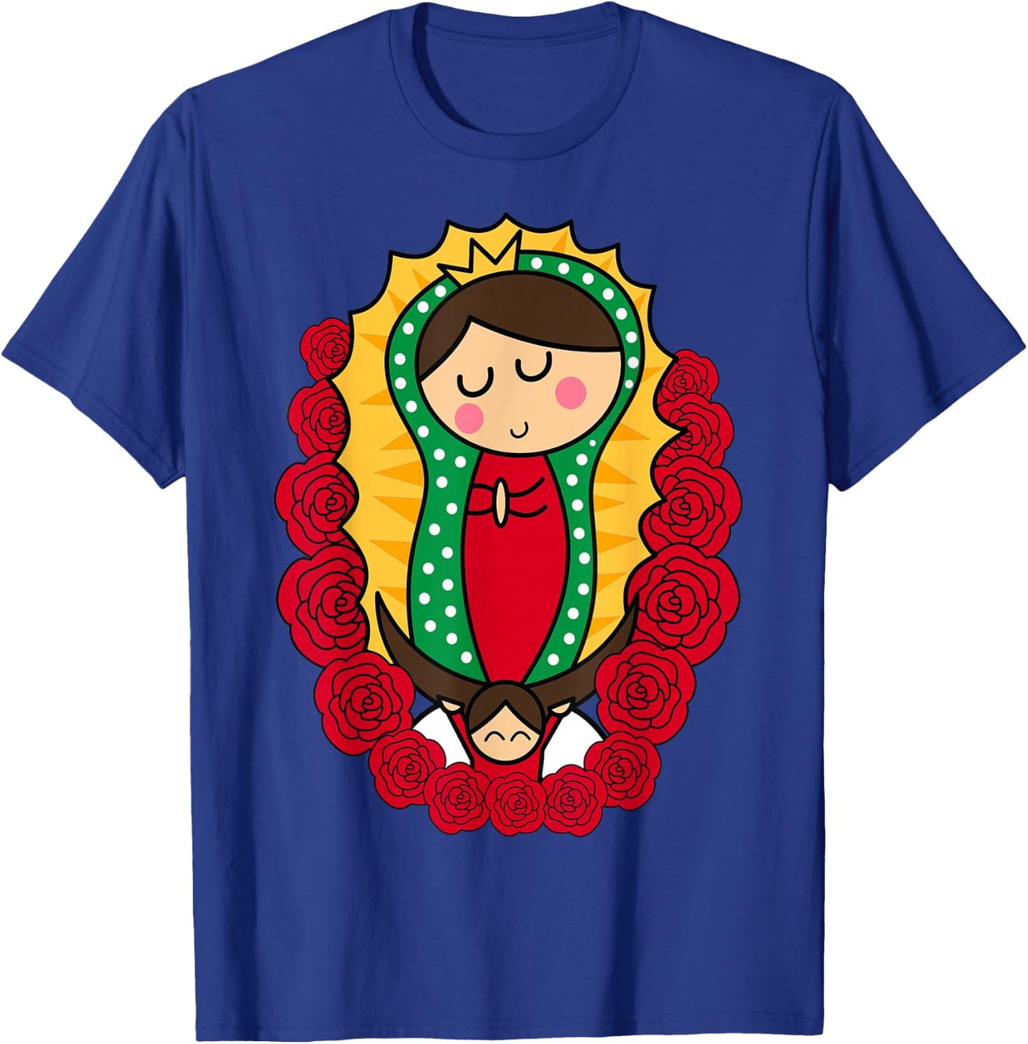 Saint Virgin Mary Cartoon Cute Chibi Christian Religious T-Shirt - T-Shirt | Royal
