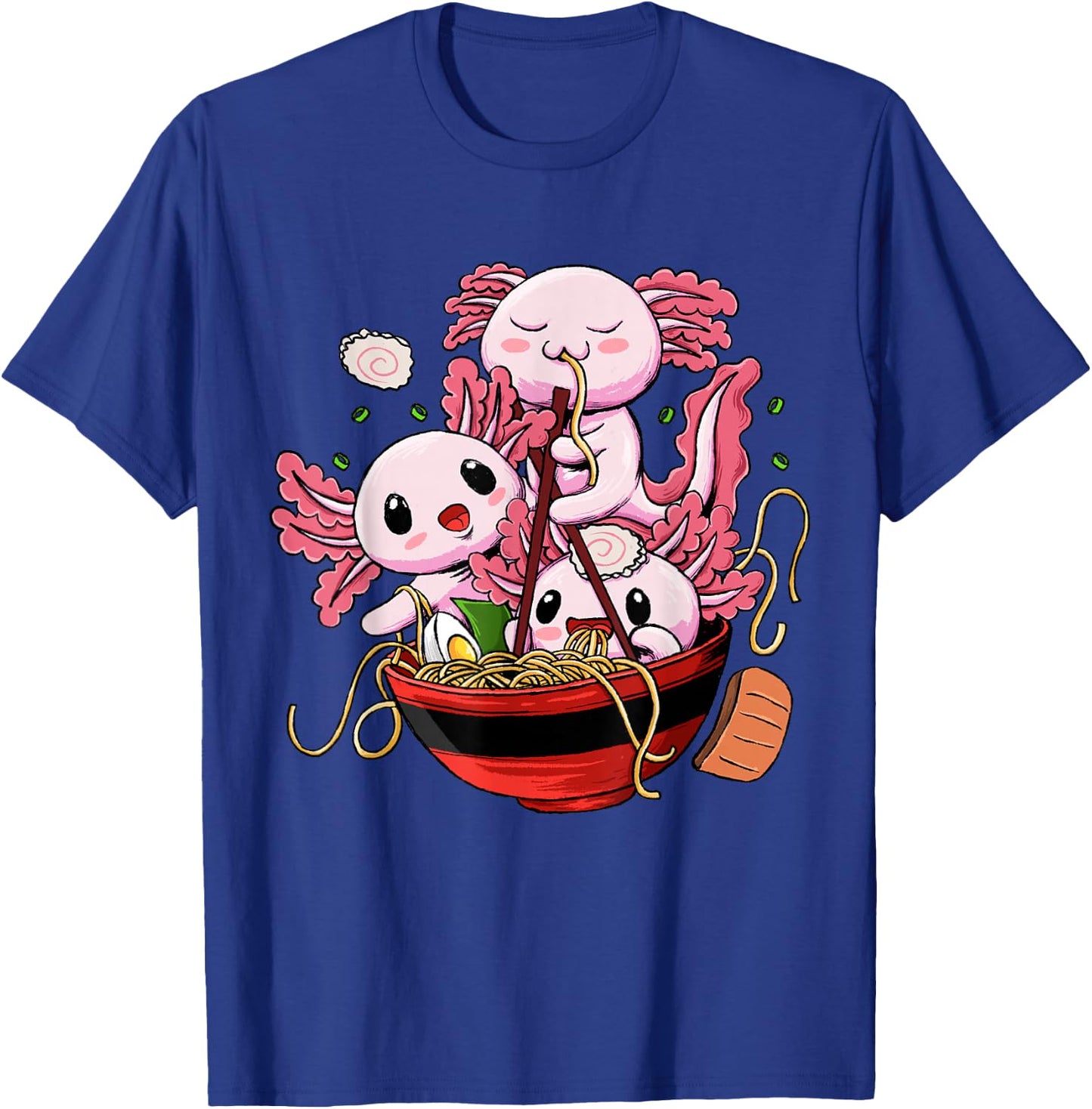 Axolotl Ramen Shirt - Kawaii Anime Axolotl Eating Ramen T-Shirt - T-Shirt | Royal