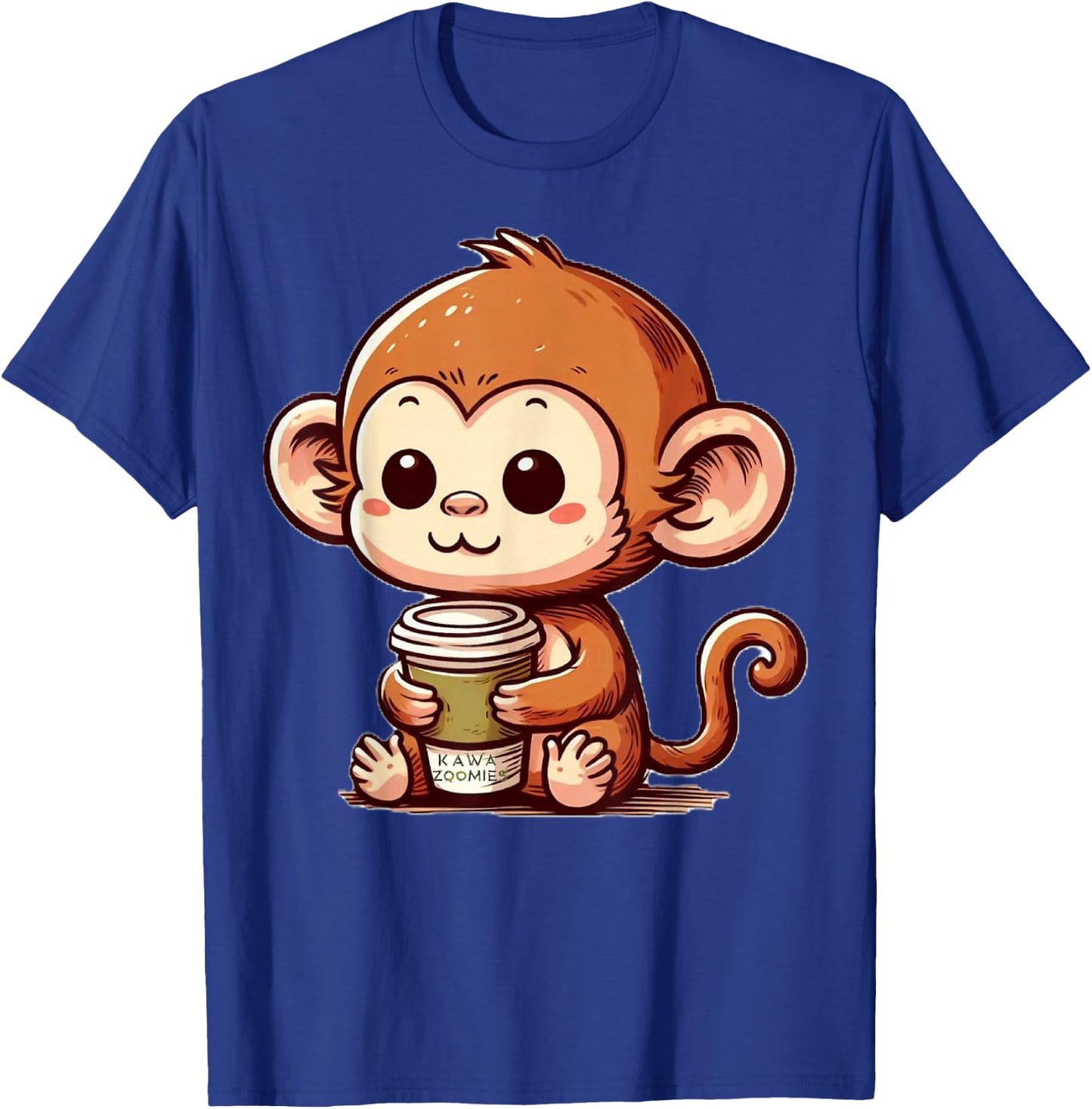 Baby Monkey with Coffee T-Shirt - T-Shirt | Royal