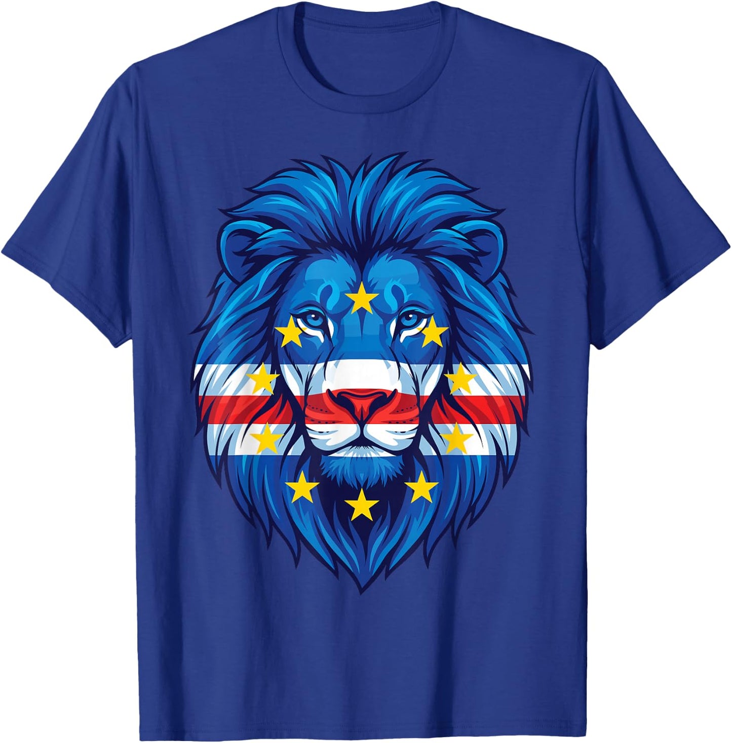 Cape Verde Flag Lion, Cape Verdean Flag, Cabo Verde T-Shirt - T-Shirt | Royal