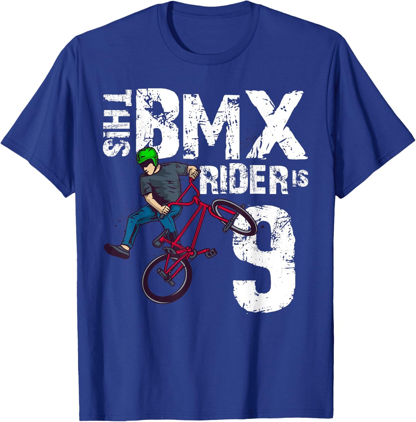 Dieser BMX-Fahrer ist 9 Jahre alt, passender Geburtstags-Fahrradliebhaber T-Shirt - T-Shirt | Royal
